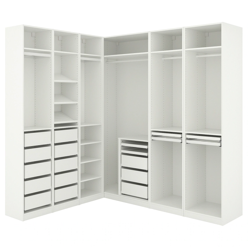 PAX Armoire d'angle - blanc 211/213x236 cm