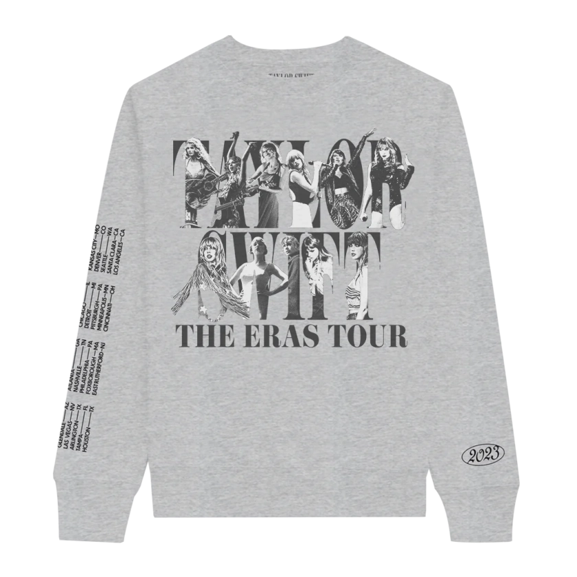 Taylor Swift | The Eras Tour Gray Crewneck - Taylor Swift Official Store