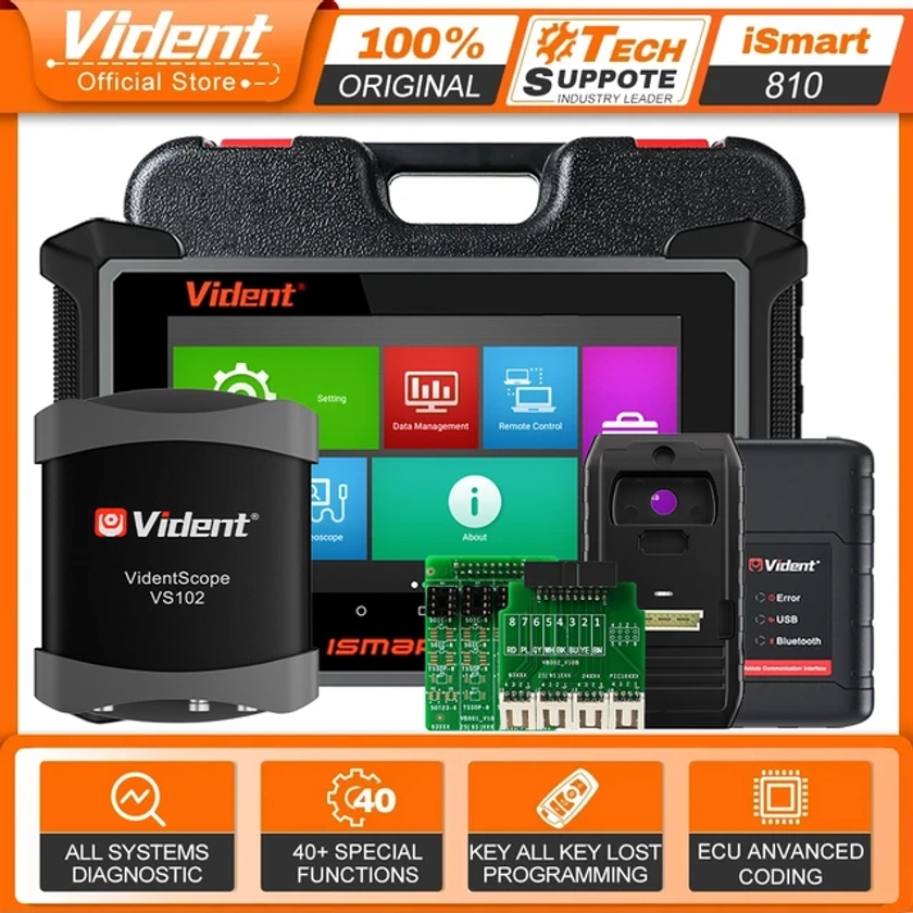 VIDENT ISMART810 Car Diagnostic Scanner ECU Coding Key Programming 40+ Services Topology Map With Oscilloscope DoIP&CAN FD - AliExpress 34