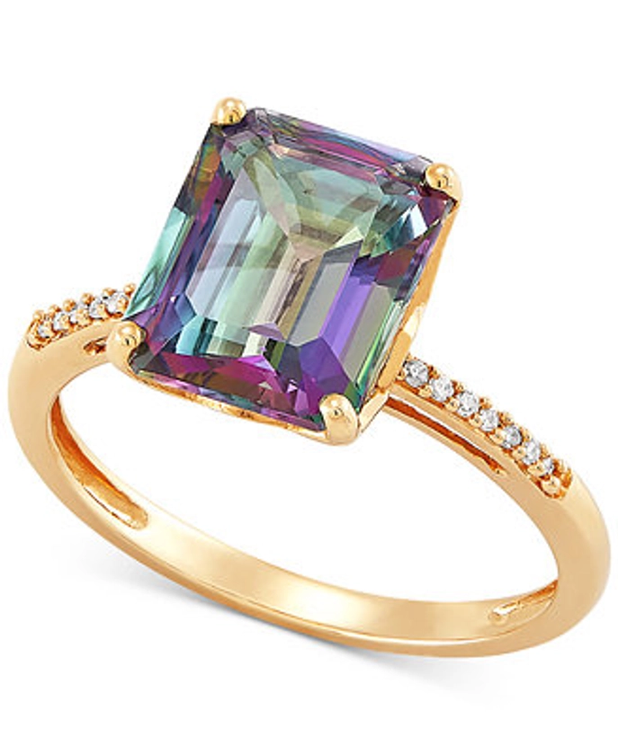 Macy's Mystic Topaz (4 ct. t.w.) & Diamond (1/20 ct. t.w.) Ring in 14k Gold - Macy's