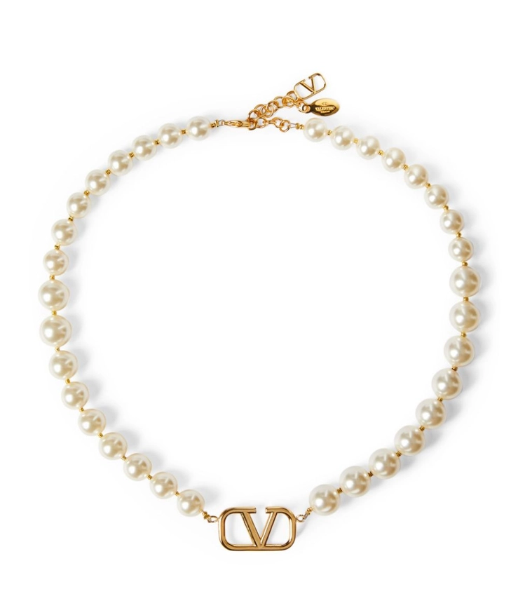 Valentino Garavani VLOGO Signature Pearl Necklace | Harrods US