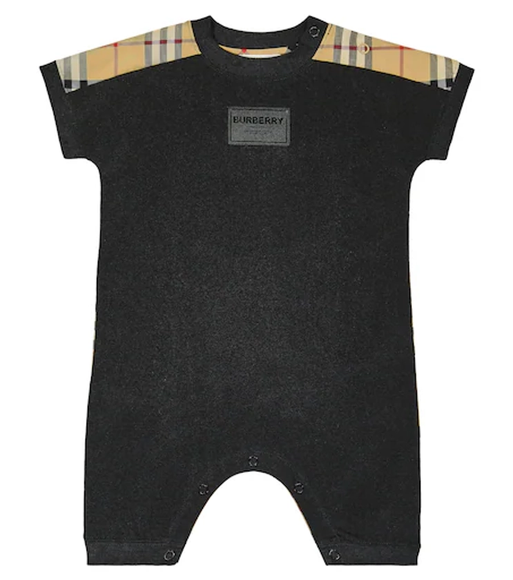 Baby cotton-blend onesie in black - Burberry Kids | Mytheresa