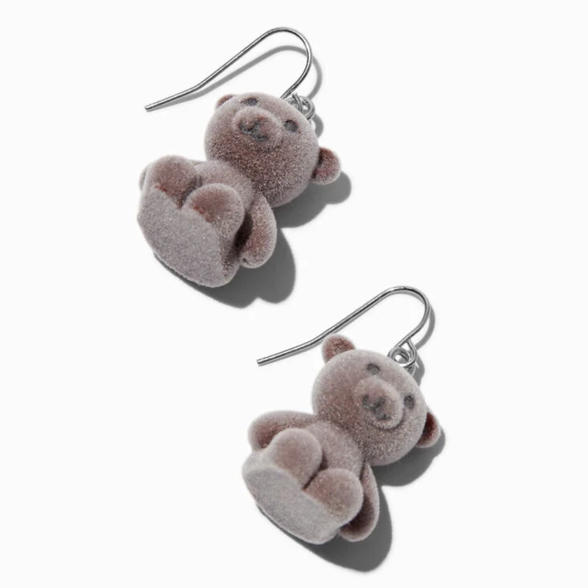 Fuzzy Bear Drop Earrings