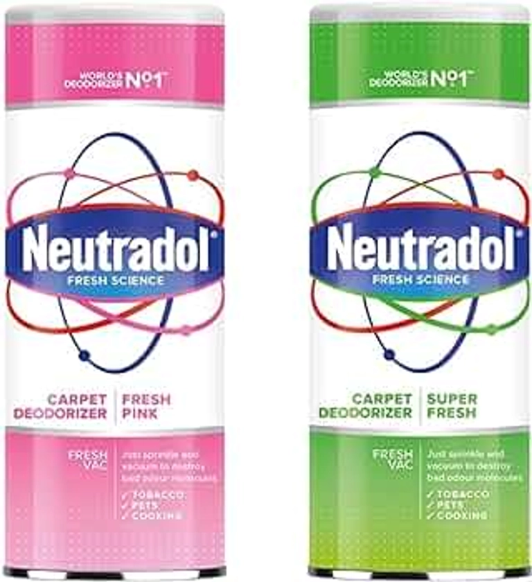 Neutradol Carpet Deodoriser 2 Pack Super Fresh and Fresh Pink Cleaning Product