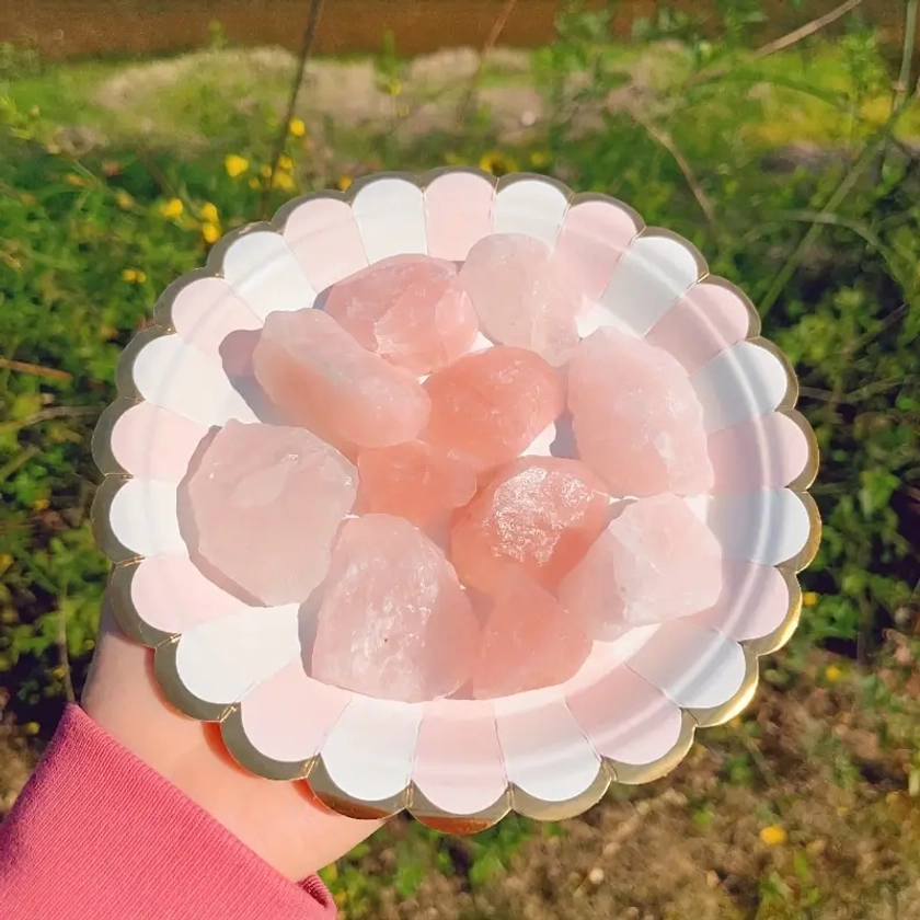 Natural Crystal Rose Quartz Rough Stone Gemstones Bulk - Temu