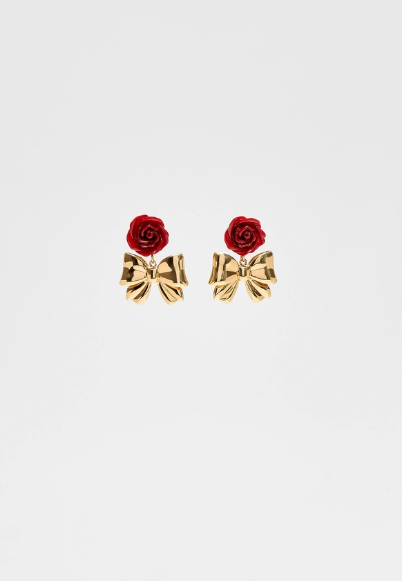 Boucle d’oreille nœud et rose SAFSAFU - Bijoux femme | Stradivarius France