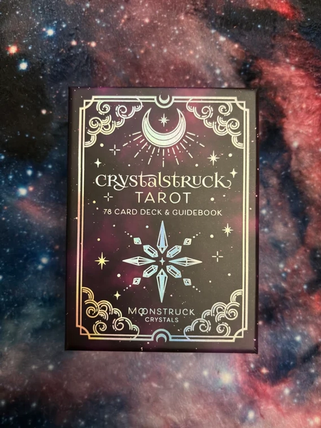 Crystalstruck Tarot - SILVER LIMITED EDITION  78 Card Deck & Guidebook- by Moonstruck Crystals Art by Kara Pavlik