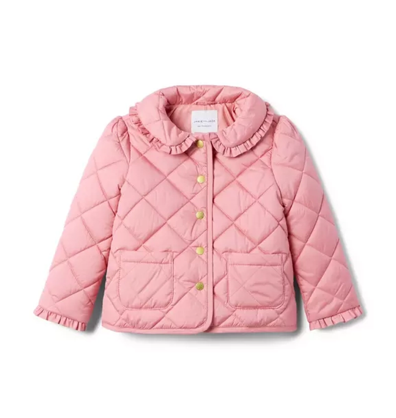 Quilted Ruffle Collar Jacket