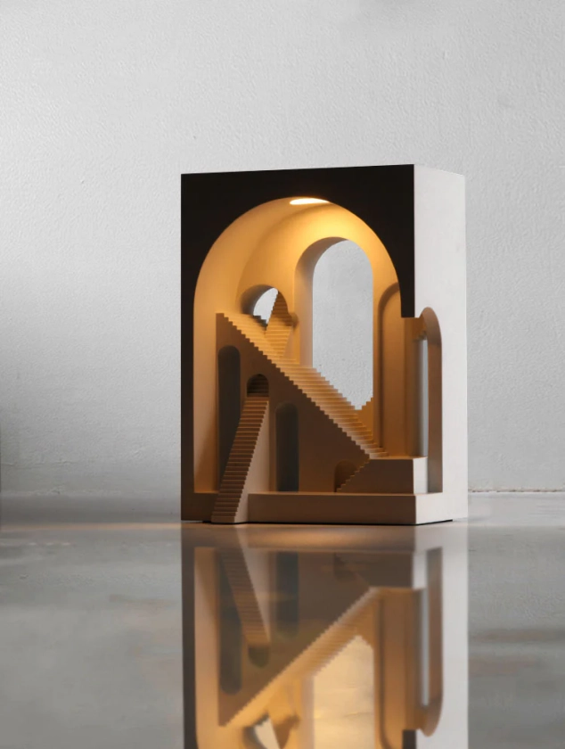 Art de sculpture d’architecture abstraite fabriqué à la main | Décoration d'intérieur minimaliste.