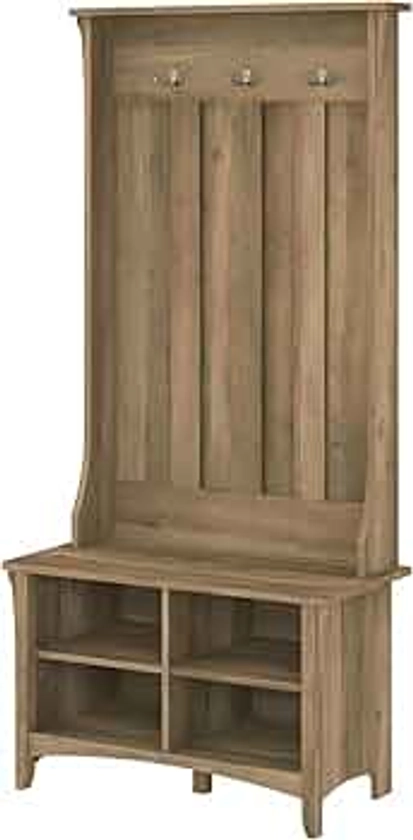 Bush SAS532RCP-03 Salinas Hall Tree with Shoe Storage Bench, Reclaimed Pine