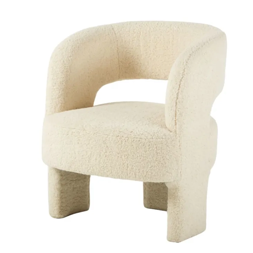 Fauteuil tripode bouclettes blanches
