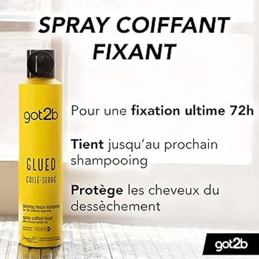 Schwarzkopf - Got2b - Spray Coiffant Fixant Glued Collé-Serré - Ne Colle Pas - Fixation Ultime - Formule Végane - Coiffant Cheveux - 300ml : Amazon.fr: Beauté et Parfum