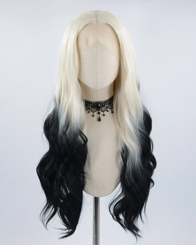 Blonde Ombre Black Synthetic Lace Front Wig WW391 – Weekendwigs