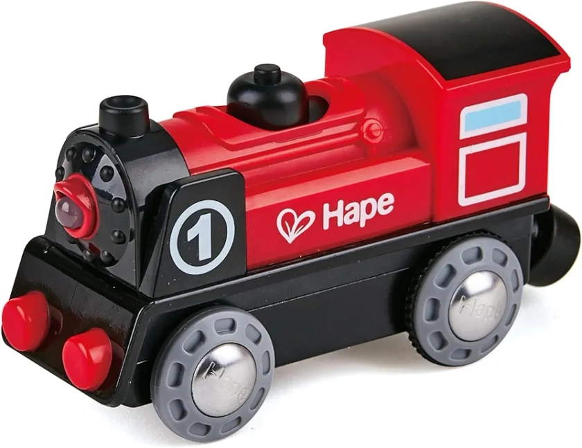 Hape Battery Powered Train Engine No. 1 Red and Black for Ages 3+