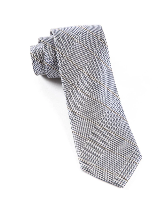 Glen H. Plaid Grey Tie | Silk Ties | Tie Bar