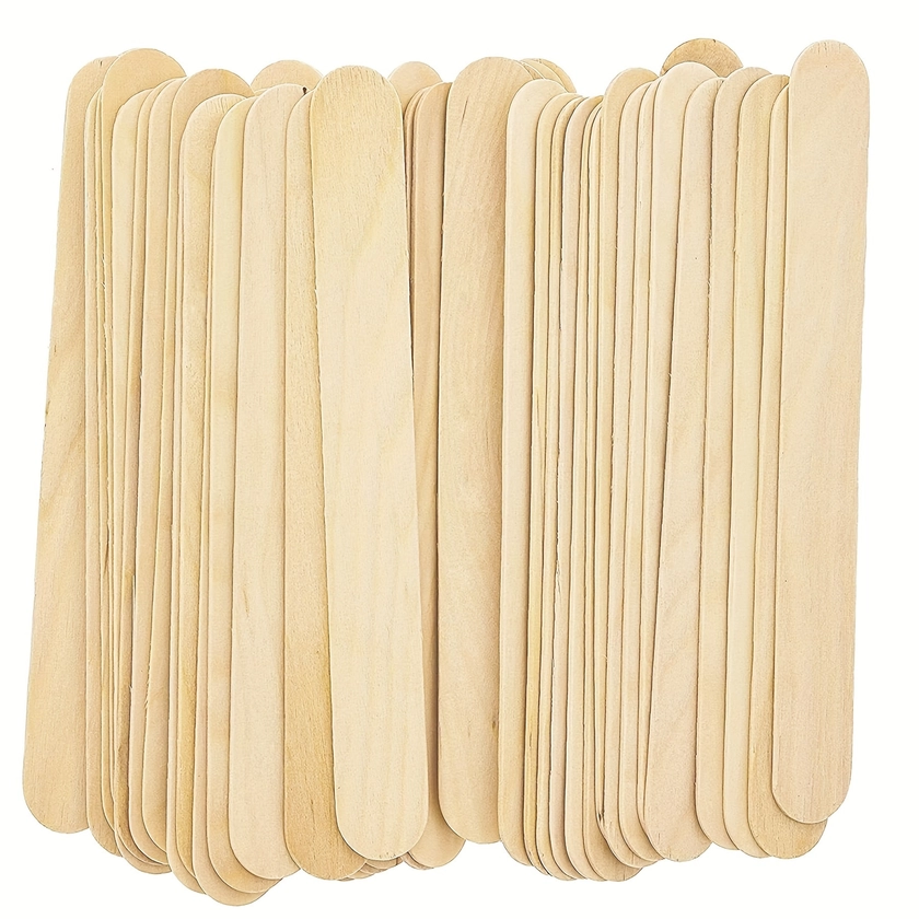 10/50/100pcs Large Eyebrow And Body Natural Wooden Wax Stick For Precise Hair Removal And Smooth Skin - Perfect For Spa And Home Use, Body Hair Removal Stick Natural Wooden Wax Applicator