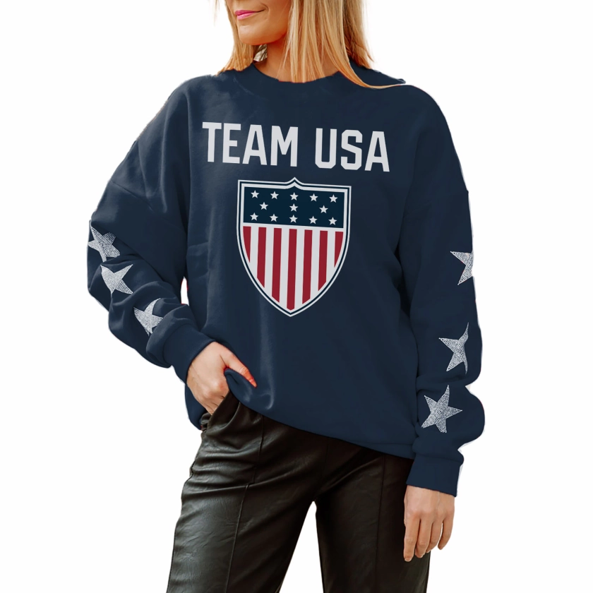 Team USA Gameday Couture Women's Glorious Horizons Drop Shoulder Pullover Sweatshirt - Navy