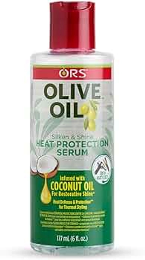 ORS Olive Oil Heat Protection Hair Serum - 177 ml, Infused With Coconut Oil, For Restorative Shine, With Frizz Free & Fast Drying Formula