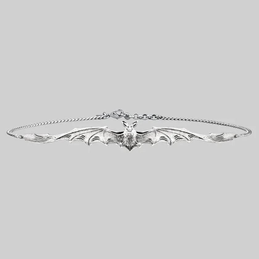 LILITH. Silver Bat Choker