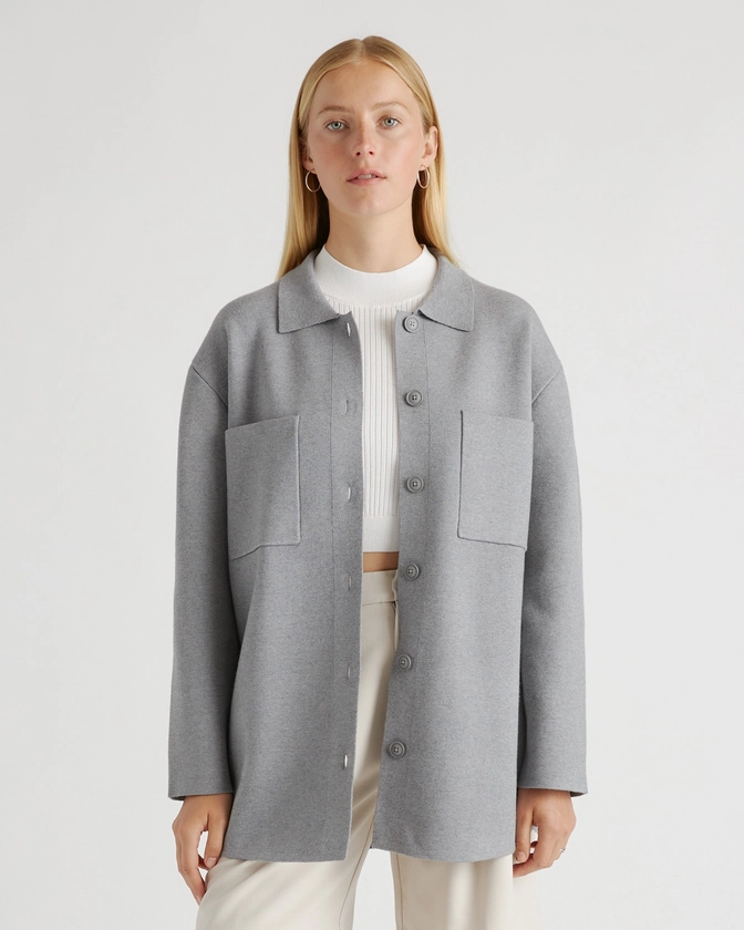 Eco-Knit Milano Stitch Oversized Shirt Jacket