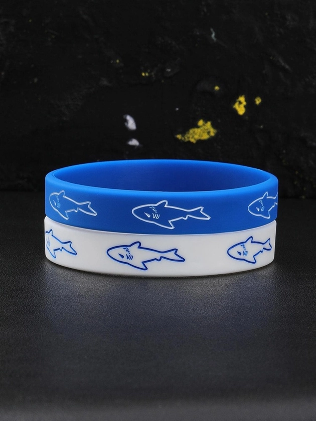 1Set Men Shark Detail Bangle, For Jewelry Gift And Party