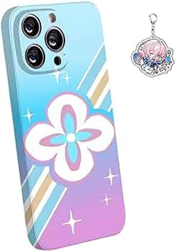 Honkai Star Rail Phone Case Suitable for iPhone 15/14/13/12/11/X Honkai Phone Protective Cover, Free Keychain (March 7th,iPhone 13)