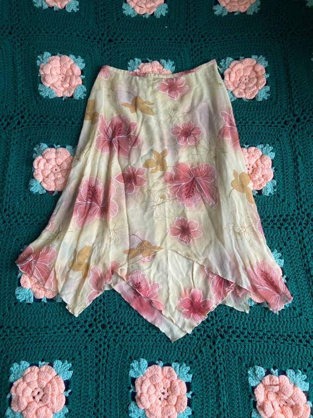 Y2K Silk Floral Fairy Skirt Size 6 - Etsy UK