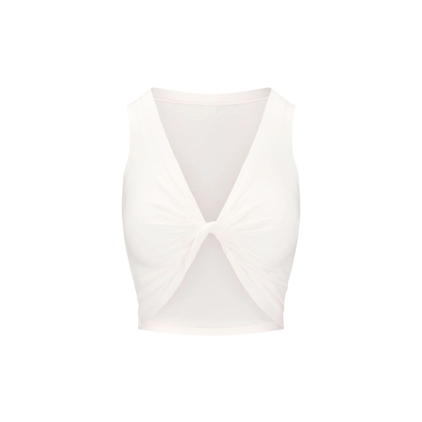 COTTON TWIST CROPPED TANK | MARBLE