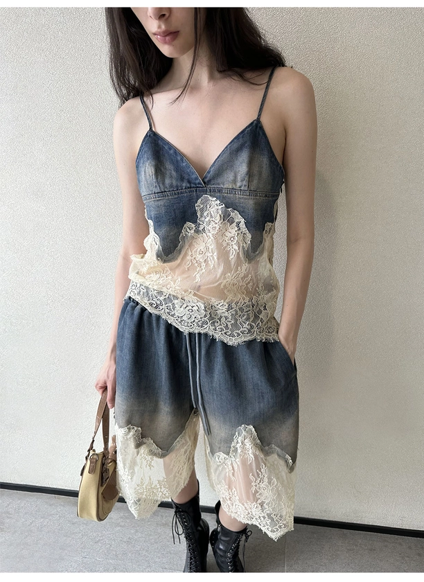 VWHUshowroom Punk niche design lace two-piece - shop.cor