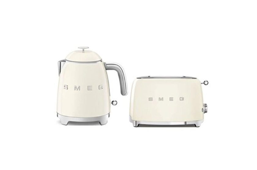 Bouilloire Smeg pack bouilloire 0.8l 1400w grillepain toaster 2 fentes 950w crème | Darty