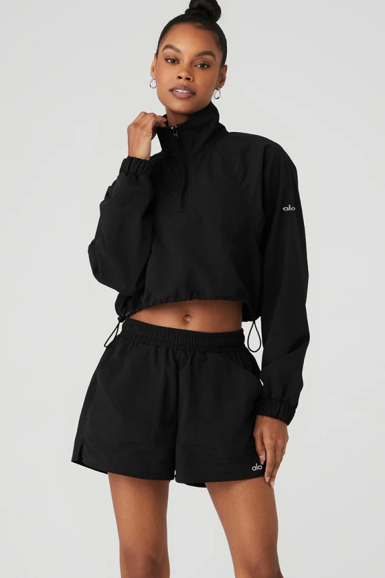 alo yoga CROPPED 1/4 ZIP ALUMNI PULLOVER