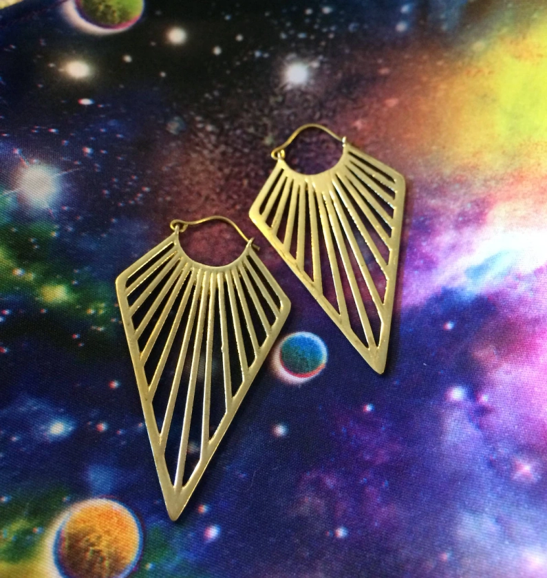 Stellar Hoops ~ Mishu ~ Witchy jewelry , Festival fashion , Cosmic jewelry , Alternative fashion