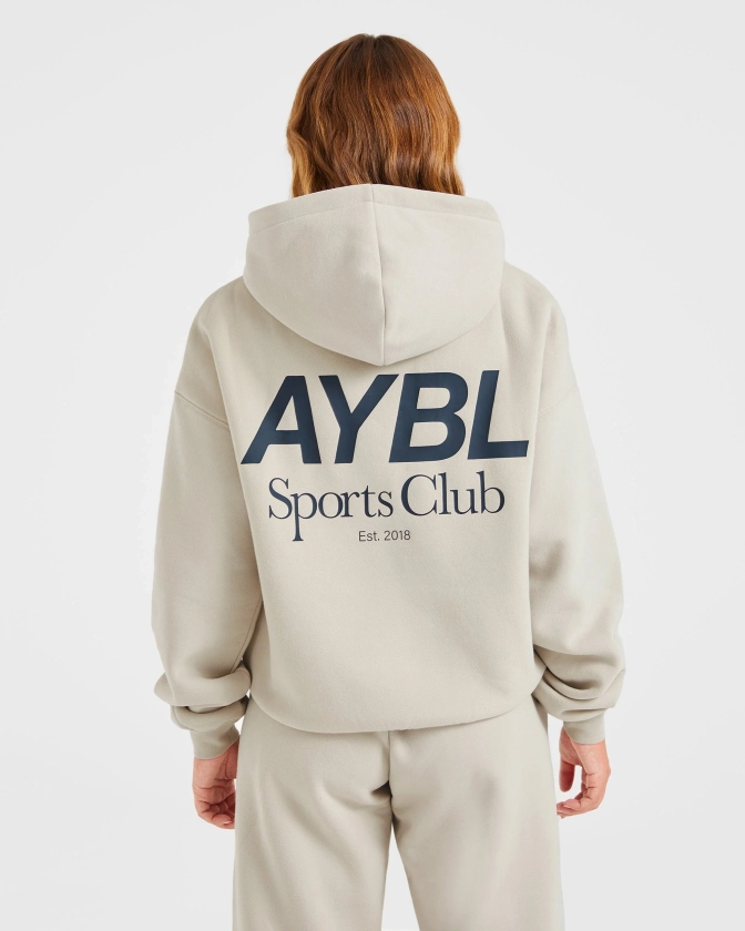 AYBL Sports Club Oversized Hoodie - Sand/Navy