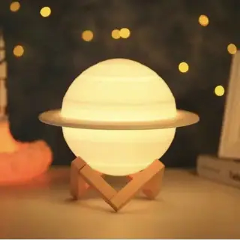 3D Saturn Moon Lamp Nursery Night Light | Overstock.com Shopping - The Best Deals on Night Lights | 43756631