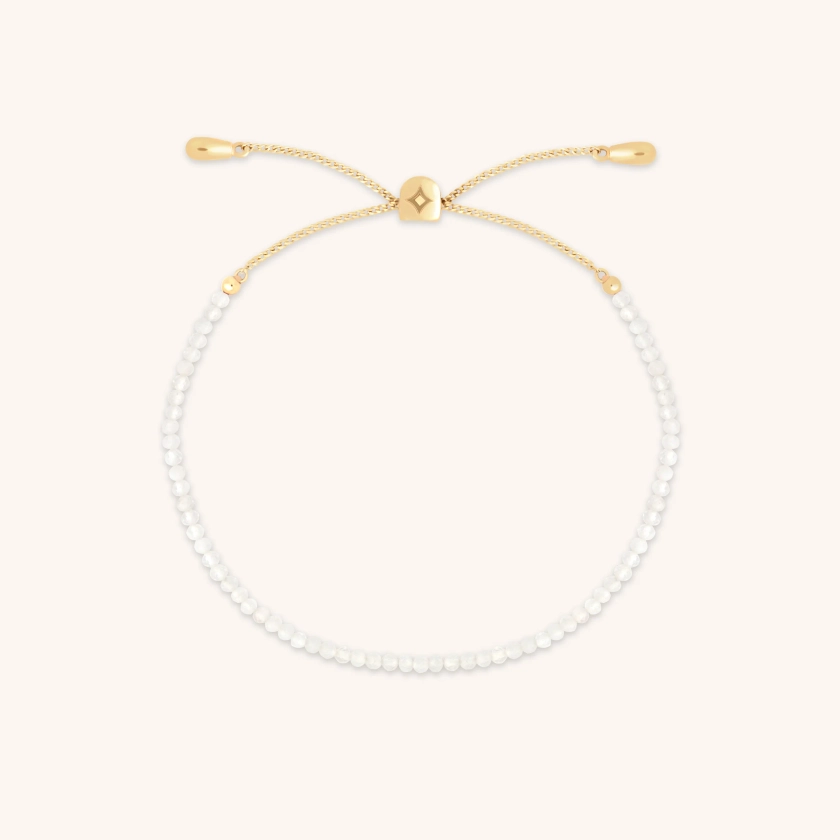 Moonstone Beaded 9k Gold Bracelet | Astrid & Miyu