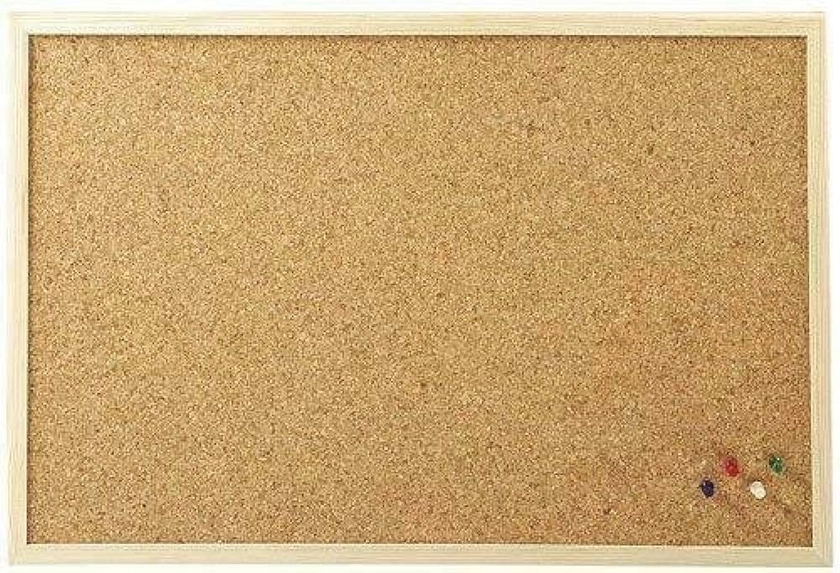 Cork Board Pin Notice Office Memo School with Push Pins Board Requisite Needs Wooden Natural Frame Board (30CM x 40CM)