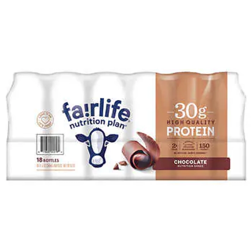 Fairlife Nutrition Plan, 30g Protein Shake, Chocolate, 11.5 fl oz, 18-pack