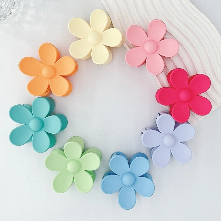 8pcs/set Fashionable Versatile Floral Hair Claw Clips For Daily Decoration,flower Hair Claw Clip,Hair Jaw Clips for thin hair, Cute Daisy Hair Clips for Women