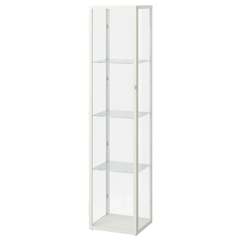 BLÅLIDEN Glass-door cabinet - white 35x32x151 cm