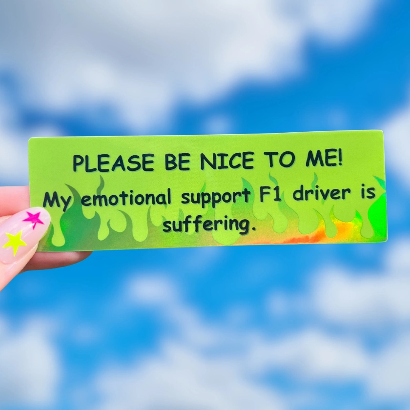 Emotional Support F1 driver sticker