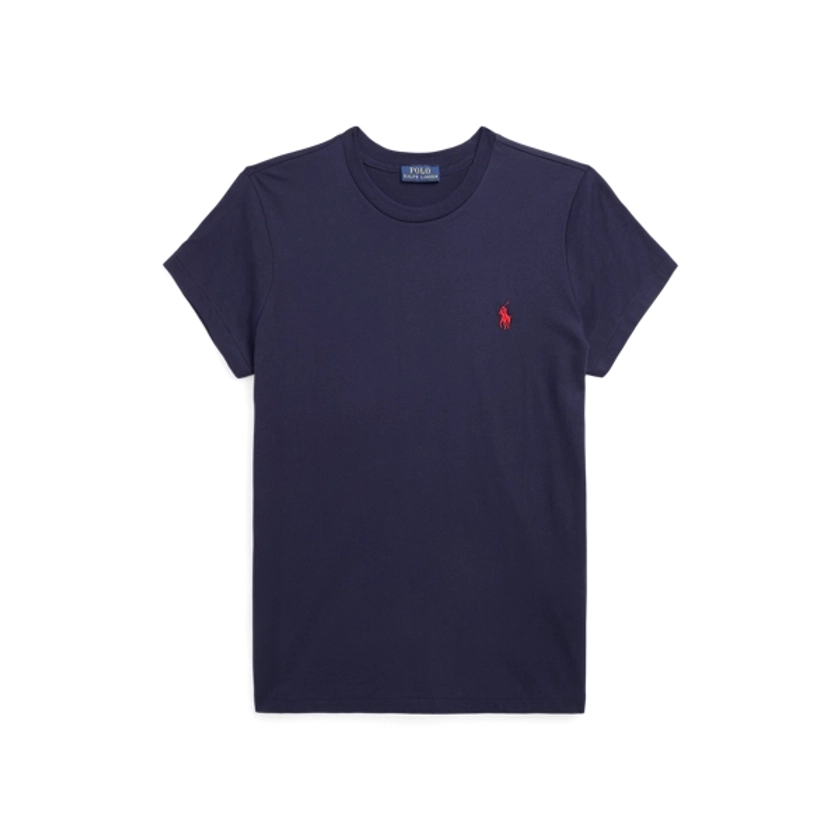 T-shirt col rond jersey de coton pour femme | Ralph Lauren® FR