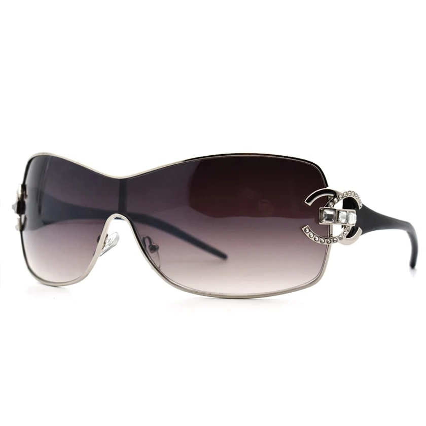 Vintage Rimless Y2k Goggle Sunglasses Women 2023 Fashion Luxury Brand Oversize Sun Glasses For Men Gradient Lenses Trendy Shades