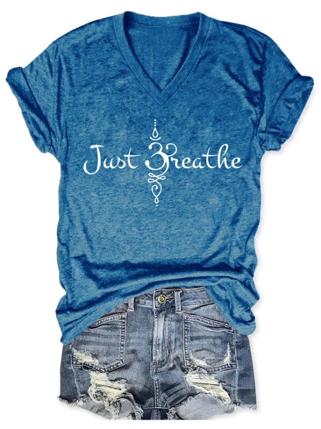 Women&#039;s Just Breathe Print T-shirt