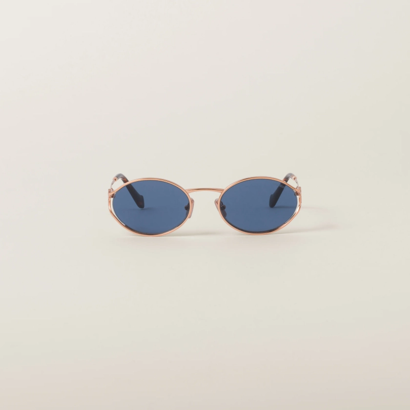 Blue Lenses Miu Miu Logo Sunglasses | Miu Miu