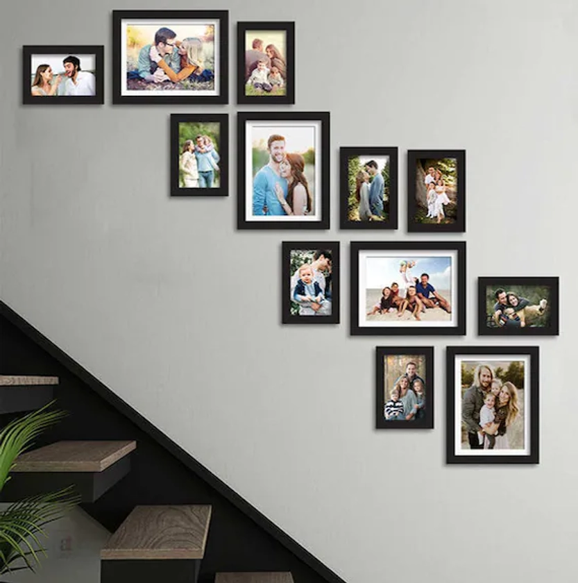 Photo Picture Wall Frame Set Gallery - Stairs Décor Frames - Modern 12 Pcs Frame Set - Fast Delivery
