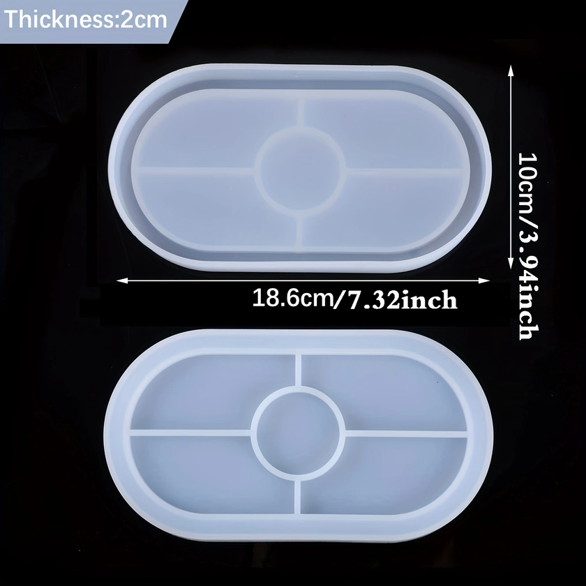 Oval-shaped Epoxy Silicone Resin Mould Used For DIY Storage Tray & Creative Jewelry Making & Plate Dish Tray & Office Home Decoration & Supplies Ideal