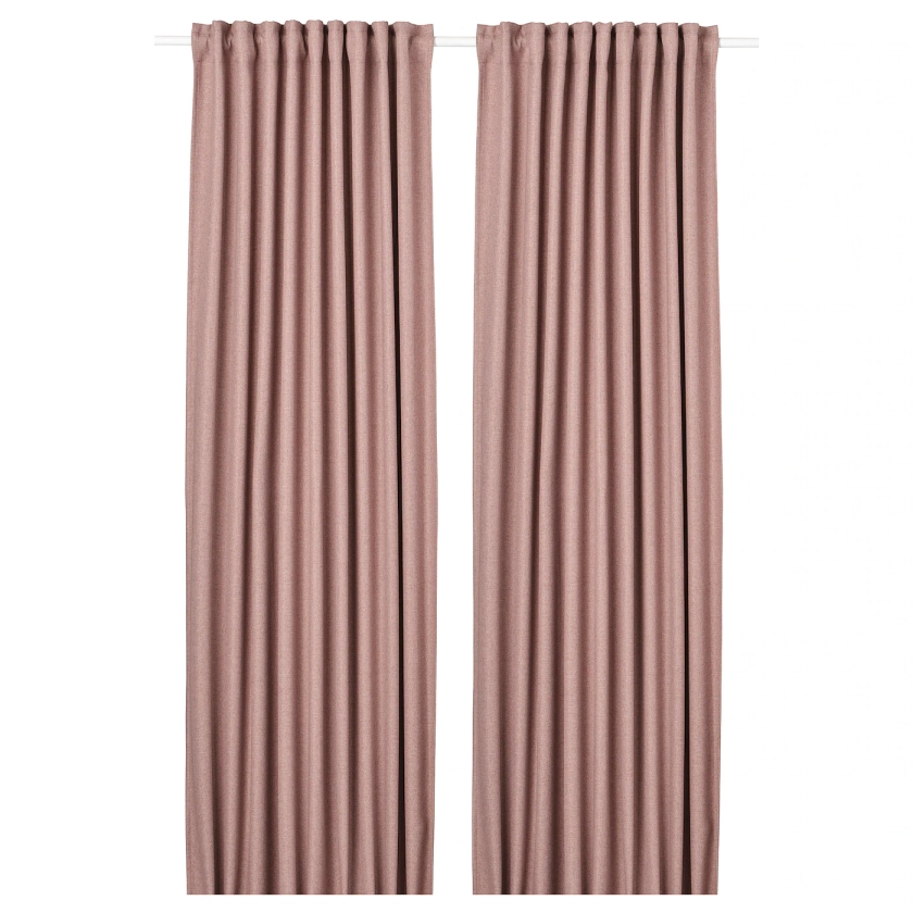 ANNAKAJSA Room darkening curtains, 1 pair, pink - IKEA