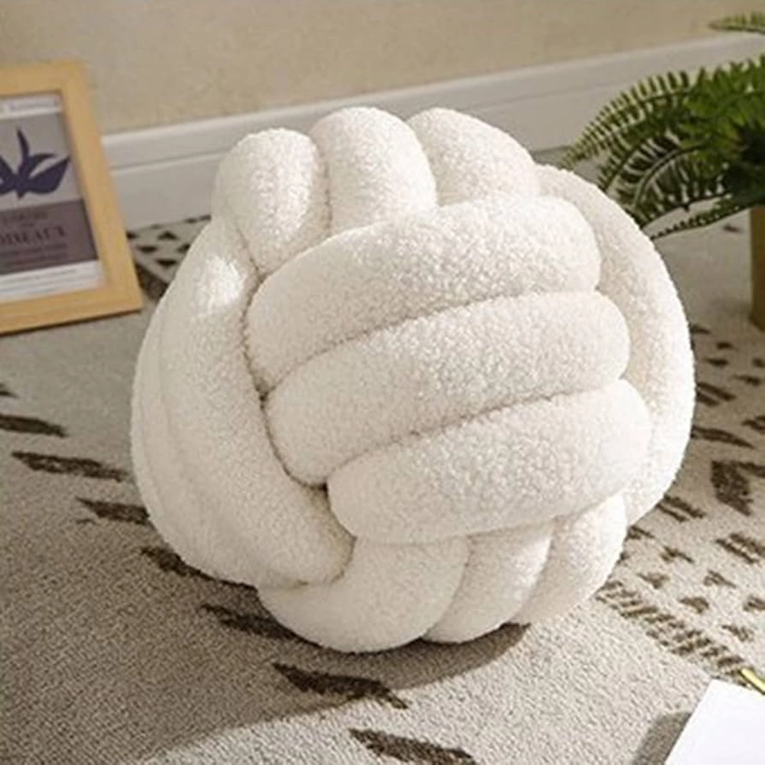 Knot Ball Pillow, Knotted Ball Throw Pillow Ultra Soft Companionship Decorative Hand-woven Knotted Ball Lamb Velvet Sofa Cushion, Knot Cushion, Sofa Pillow Beige : Amazon.co.uk: Home & Kitchen