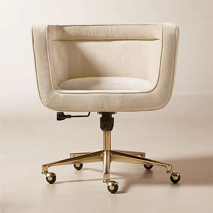 Borda Sand Performance Velvet Swivel Office Chair