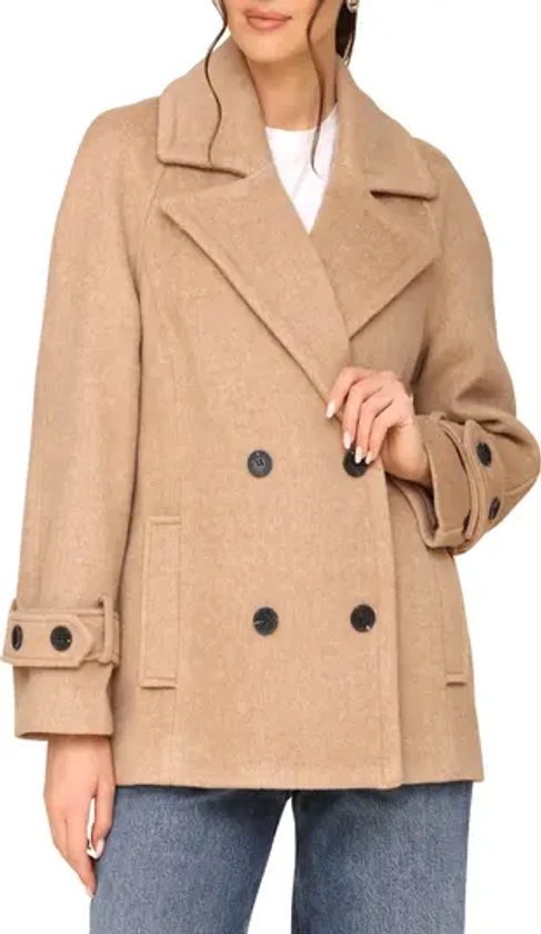 Avec Les Filles Relaxed Swing Peacoat | Nordstrom